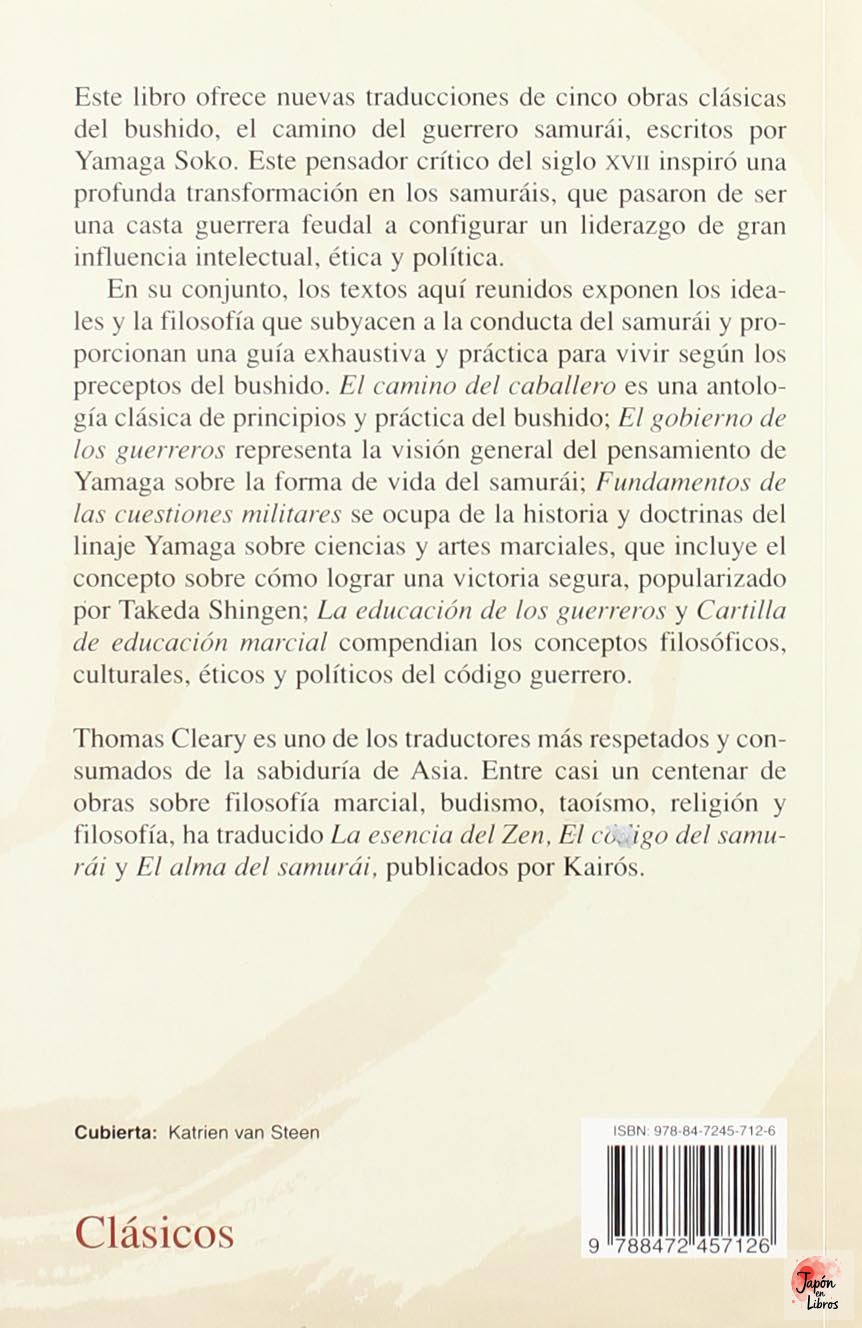 Contraportada de La sabiduría del samurái: cinco textos clásicos de la cultura guerrera japonesa